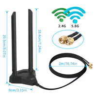 1 x RAW Customer Returns Nelawya Dual Band WiFi Antenna 8dBi 2.4GHz 5GHz 5.8GHz RP-SMA Adapter with Magnetic Base Indoor Antenna Compatible -Surveillance Camera Card PCI Wireless Router Bluetooth TP-Link Dlink - RRP €19.15