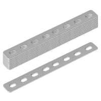 1 x RAW Customer Returns 10 pieces heavy duty flat connector 207x24mm thickness 2.7mm flat repair plate for straight plate holder wood connector with 8 long holes - RRP €22.18