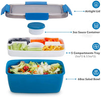 1 x RAW Customer Returns MUJUZE Bento Box Adult Large, 2000ML - Lunch Box with Divided Compartments, 2-Tier Salad Box to Go, Sustainable Leak-Proof, BPA Free Bread Box with Cutlery, Lunch Box for Work Picnic - RRP €17.99