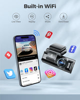 1 x RAW Customer Returns AZDOME 3 Lens Dashcam 1440P 1080P 1080P Car Camera with WiFi, GPS, 4K Front Camera, Super Night Vision, Parking Monitoring, Loop Recording, WDR, G Sensor, 3.19 Inch IPS Screen for Taxis M550  - RRP €151.25