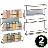 1 x RAW Customer Returns mDesign Set of 2 Kitchen Spice Racks Self-Adhesive Metal Shelf with 3 Tiers for Wall Mounting Ideal as a Spice Organizer for the Kitchen and Pantry Bronze Color - RRP €18.3