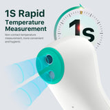 1 x RAW Customer Returns Forehead thermometer contactless, fever thermometer for babies and adults, fast and precise with fever alarm, color-coded temperature display, white - RRP €26.4