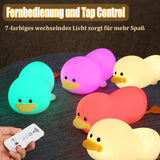 4 x Brand New Duck Lamp, Silicone Touch Night Light with 3 Level Dimming, 7 Color Changing Animal Lamp with Remote Control, Timed Night Lights for Children, Touch Control, Type-C Rechargeable, Gifts - RRP €81.6