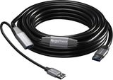 1 x RAW Customer Returns MutecPower 10m USB 3.0 Male to Female Active Extension Cable USB A Repeater Extension with Booster and USB Power Supply - Black 10 Meters - Compatible with Laptop, Hard Drives, Xbox, PS4, VR - RRP €47.7