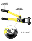 1 x RAW Customer Returns QWORK Hydraulic Crimping Tool, 12t Hydraulic Crimping Tool, 12mm Stroke, with 8 Dies 10-120mm  - RRP €54.99