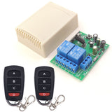 1 x RAW Customer Returns ThisRC AC 220V Remote Control Switch 2CH RF Wireless Relay Receiver Board and 2 Transmitters with 4 Buttons for Electric Gate Garage Door Motor Light Radio Remote Control Switch - RRP €22.99