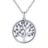 1 x Brand New JO WISDOM Necklace Tree of Life Silver 925 Tree of Life Yggdrasil Pendant Chain with 3A Zirconia February Birthstone Amethyst Color, Women s Jewelry, Jewelry for Women - RRP €50.28