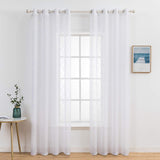 1 x RAW Customer Returns MIULEE Set of 2 Voile Morocco Curtains Sheer with Eyelets Transparent Look Curtains Eyelet Curtain Living Room Window Curtain Airy Translucent Decorative Curtain for Bedroom 225 x 140cm H x W  - RRP €24.69