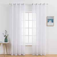 1 x RAW Customer Returns MIULEE Curtains Living Room Set of 2 with Eyelets Transparent Curtains Stores Curtains with Ruffle Tape Embroidery Eyelet Curtain Window Curtain Decorative Curtain for Bedroom 245 x 140cm H x W Lake Blue - RRP €21.62