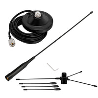 1 x RAW Customer Returns Bingfu Amateur Radio Antenna Dual Band VHF UHF 136-174MHz 400-460MHz PL259 Connector Amateur Radio Antenna with Ground Plane Kit Magnetic Base for Mobile Amateur Radio Two-Way Radio - RRP €40.8