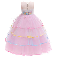 1 x RAW Customer Returns JerrisApparel Unicorn Costume Girl Maxi Party Princess Flower Dress 13-14 years, Pink  - RRP €27.98