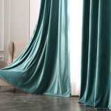 1 x Brand New MIULEE Aqua Green Velvet Curtains for Indoor Modern Curtains, Elegant Velvet Curtains for Bedroom, 2 Pieces Winter Thermal Velvet Curtains for Window, Each 160 CM High, Velvet Curtain for Living Room - RRP €22.8