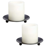 1 x Brand New Black Iron Candle Holders, Retro Pillar Candle Holders, Black for Tables, Candle Holders, Stands for Thick Candles, Tables, Iron, Candle Tray, Decorations, Black01 - RRP €11.08