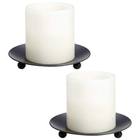 2 x Brand New Retro Black Iron Candle Holder for Table Candles, Black Candle Holders for Thick Candles, Candle Tray, Decorations for Christmas, Wedding Party, Black 01 - RRP €38.4