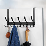 2 x RAW Customer Returns LYLIN Door Coat Rack, Stainless Steel Door Hanger with 15 Hooks, Coat Rack Hooks for Bedroom Bathroom Hallway and Kitchen Black, door thickness less than 4.5 cm  - RRP €38.28