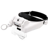 1 x RAW Customer Returns LED head magnifier, magnifying glasses with light, headband magnifier head magnifier magnifying glasses with light rechargeable 1.0X 1.5X 2.0X 2.5X 3.5X 8X magnifying glasses with light - RRP €26.34