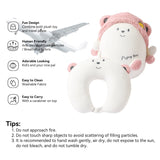 1 x RAW Customer Returns JOYRAVO Kids Travel Pillow 2-in-1 Deformable Neck Pillow, Soft U-Shaped Pillow with Cute Plush Toys, Cozy Sleep and Play Companion for Airplanes, Cars and Travel - Bear - RRP €24.17