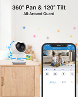 1 x RAW Customer Returns ANNKE Crater 2 WiFi Camera Indoor, 3MP WiFi Baby Pet Camera Indoor with 2-Way Audio, Motion Detection Smart Camera, Cloud SD Card Storage, Compatible with Alexa - White - RRP €30.24