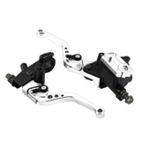 1 x RAW Customer Returns Keenso Motorcycle Brake and Clutch Levers, 1 Pair Motorcycle 7 8 Inch Handlebar Brake and Clutch Levers Master Cylinder Reservoir Lever Silver  - RRP €34.59