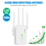 1 x RAW Customer Returns Wireless WiFi Repeater,Wi-Fi Signal Amplifier Extender 1200 Mbit s 5.8 GHz 300 Mbps,2.4 GHz WiFi Repeater Portable Router AP Repeater, Powerful WiFi Signal Repeater with Ethernet Port - RRP €37.3