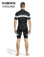 1 x RAW Customer Returns INBIKE cycling jersey men s short sleeve women s cycling clothing men s set short cycling jersey and cycling shorts with seat pad black, L  - RRP €37.99