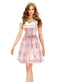 1 x RAW Customer Returns ELFIN Women s Midi Dirndl Elegant Traditional Dress for Oktoberfest Including Lace Dirndl Apron Size. 34-44 - RRP €111.92