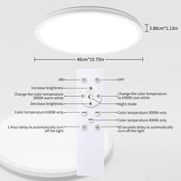 1 x RAW Customer Returns MOONSEA 36W LED Ceiling Light Flat Dimmable with Remote Control, Ultra Thin Ceiling Lamp Round, 3000-6500K 40cm, White Ceiling Light Flat for Living Room Bedroom Children s Room Bathroom - RRP €47.99