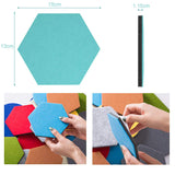 1 x RAW Customer Returns HyFanStr 8 Pieces Felt Hexagonal Pin Board, Self-Adhesive DIY Memo Board with 16 Pieces Pushpins, Colorful Bulletin Board Wall Decoration for Office, Kitchen - RRP €18.14