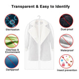 1 x Brand New DoGeek Clothes Covers Transparent Protective Covers for Suits Coats Clothes Covers Garment Covers Pack of 6 10 pcs  - RRP €29.99