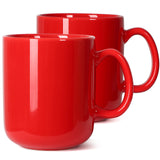 1 x RAW Customer Returns Smilatte 600 ml large coffee mug cups, M016 Plain porcelain Boss Big large tea cup mug with handle for dad men, set of 2, red - RRP €23.41