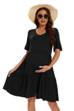 1 x RAW Customer Returns Smallshow Women s Maternity Dress Short Sleeve Summer Pregnancy Maternity Dress Black M - RRP €34.99