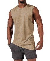 1 x RAW Customer Returns Tank Top Men s Sleeveless Muscle Shirts Gym Sports Undershirt Men T Shirt Men s Fitness Tank Tops Tee Top for Men Khaki 3XL - RRP €19.15