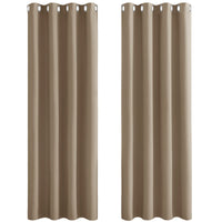 1 x RAW Customer Returns PONY DANCE Opaque curtains with eyelets, opaque living room curtains in country house style, blackout curtain, set of 2, H 210 x W 132 cm, cappuccino - RRP €37.58