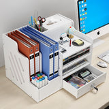 1 x RAW Customer Returns Desk organizer wood, office organizer, large capacity organization system desk, desk folder standing for office supplies maple white  - RRP €40.99