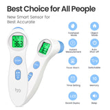 1 x RAW Customer Returns Fever thermometer for babies, children and adults, contactless forehead thermometer infrared digital thermometer with instant accurate reading, fever alarm, white - RRP €16.99