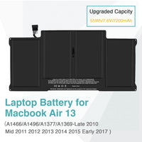 1 x RAW Customer Returns BRTONG Laptop Battery for MacBook Air 13 Inch A1377 A1466 A1405, Also Suitable for A1369 A1496-12 Months Warranty Li-Polymer 7.6V 55Wh  - RRP €49.99