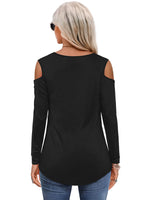 1 x RAW Customer Returns Beluring Women s Basic T-Shirt Off Shoulder Top Casual Long Sleeve V-Neck Black XL - RRP €22.76