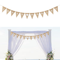 8 x Brand New DSLSQD Bridal Shower Bunting, Wedding Bunting Banner, Just Married Decoration, Burlap Romantic Wedding Garland Banner, for Vintage Rustic Photo Props Wedding Ceremony Bridal Shower Engagement Decoration - RRP €56.72