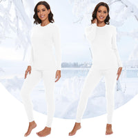 1 x RAW Customer Returns SIHOHAN Women s Thermal Underwear Set, Winter Warm Underwear with Inner Fleece, Ultralight Bottom and Top, Long Functional Underwear, Ski Underwear for Winter, White, S - RRP €24.85