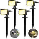 1 x RAW Customer Returns WENATY Solar Lights for Outdoors, 4 Pack 46LED Solar Spotlights for Outdoors, 3000K Warm White Solar Garden Lights, IP65 Waterproof Solar Spotlights, 3 Brightness Modes Solar Lights for Garden Yard Walkway Paths - RRP €29.99