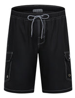 1 x RAW Customer Returns APTRO Men s Swim Trunks Long Quick-drying Board Shorts Summer Holiday Leisure Shorts with Inner Pants Cargo Black MK129 XL - RRP €23.99