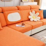 1 x Brand New ele ELEOPTION Stretch Sofa Seat Cushion Cover, Upgraded Spandex Non-Slip Sofa Seat Cover, Sofa Cover Couch Cover Sofa Cover for Sofa Seat Cushion Orange, Backrest Cover for Length 80-100CM  - RRP €15.12