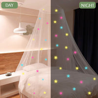 1 x Brand New Stars Glowing Mosquito Net, Bed Canopy with Fluorescent Stars, Dome Anti-Mosquito Mosquito Net, Bed Canopy with Pre-glued Glowing Stars, Canopy Bed Curtains for Children and Baby Bed - RRP €20.4