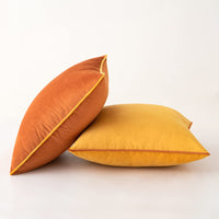 1 x Brand New MIULEE Velvet Cushion Cover Pillowcases Decorative Cushion Cover Sofa Cushion Throw Pillow Decorative Pillow with Hidden Zipper for Sofa Living Room Bedroom Set of 2 50 x 50 cm Orange Orange Yellow - RRP €20.99