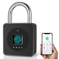 1 x RAW Customer Returns Padlock fingerprint, Eseesmart lock fingerprint, Bluetooth and fingerprint, waterproof padlock, for gym, luggage, warehouses, cargo car, garage, locker - RRP €38.99