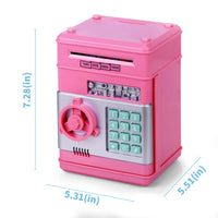 1 x RAW Customer Returns Ltteaoy Money Box for Kids Password Piggy Bank Toy Electronic ATM Cash Machine Banknote Coins Gifts for 3-8 Years Old Girl Boy Automatic Paper Money Roll Piggy Bank Pink  - RRP €23.68