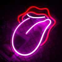 1 x RAW Customer Returns Neon Lips Red Lips Tongue Wall Decor Pink-Red Neon Light Bedroom LED Neon Light for Game Room Pub Home Bar Club Party Gift - RRP €35.9