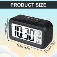 1 x RAW Customer Returns Aicharynic Digital Alarm Clock, Digital Alarm Clock with Large LED Temperature Display, Snooze Function, Date, Temperature, 12 24Hr, Battery Operated, Intelligent Alarm Clock for Children and Adults - RRP €10.99