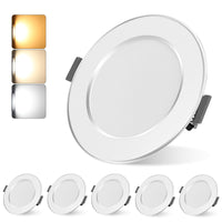 10 x RAW Customer Returns LED recessed spotlights 230V set of 6, 7W ultra-flat LED spots, warm white, neutral white, cold white, adjustable recessed lights, recessed ceiling spots for bathroom, kitchen, living room - RRP €162.0