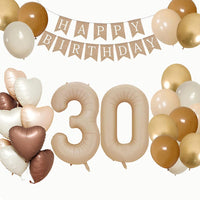 22 x Brand New 18th birthday decoration 18 birthday girl boy balloons beige happy birthday garland birthday decoration 18 heart foil balloon 18 balloon numbers 18 xxl balloons beige gold balloons for birthday - RRP €243.98